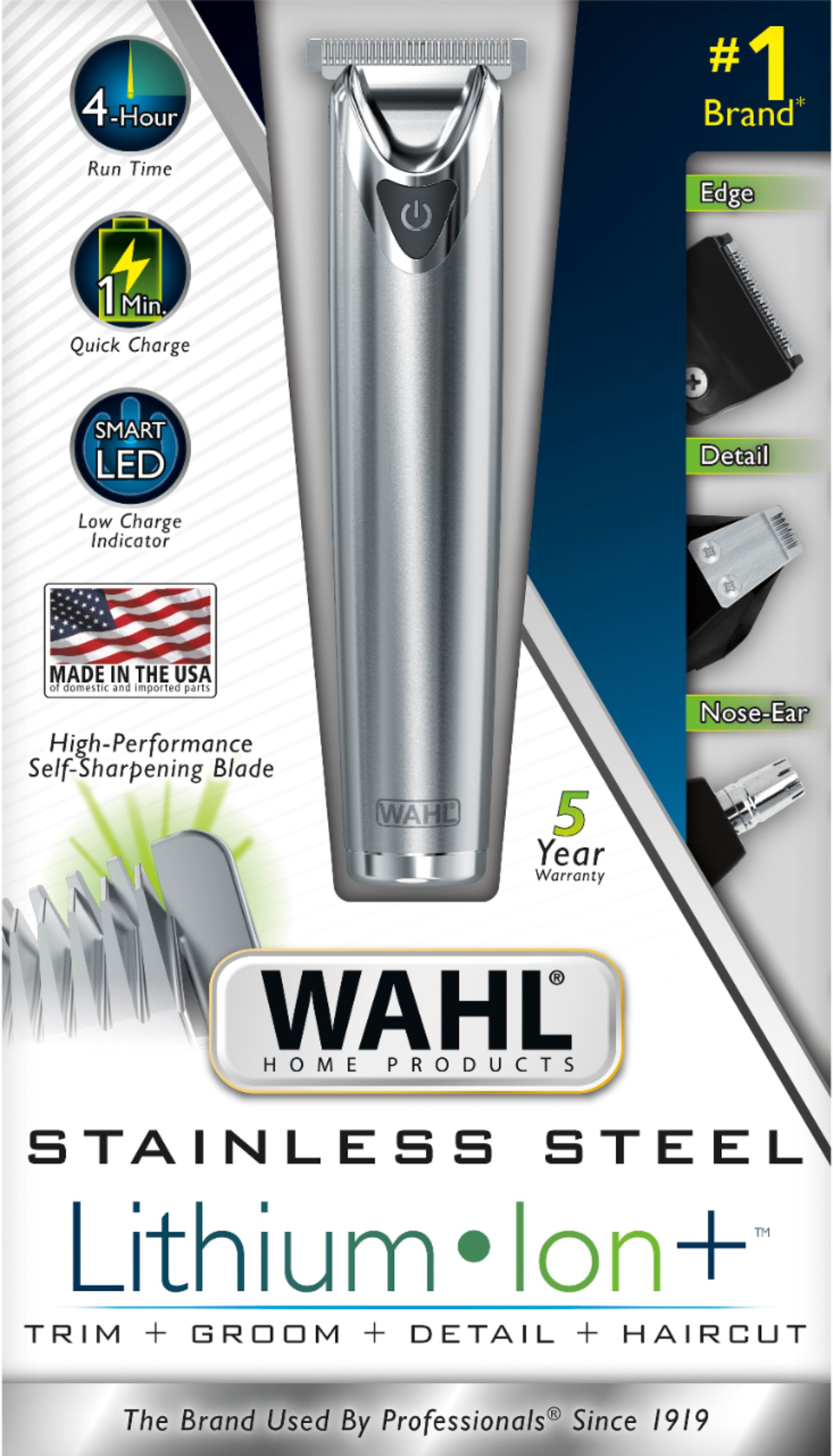 Best Buy: Wahl Lithium Ion All-In-One Trimmer Stainless-Steel 9818 Wahl Lithium Ion All In One Trimmer Stainless Steel