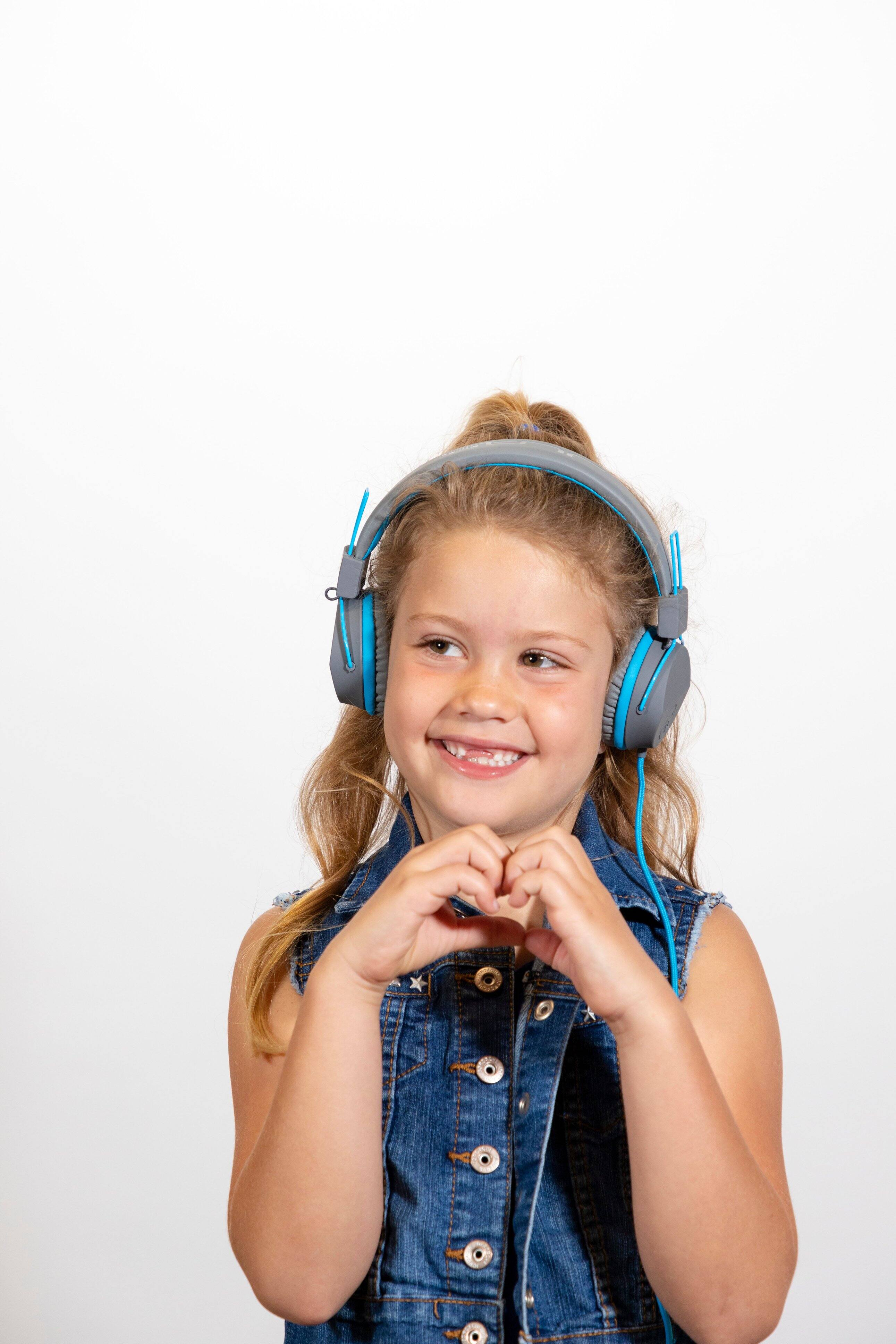 Left. JLab - Jbuddies Studio On-Ear Kids Wired  USB-C Headphones - Grey.