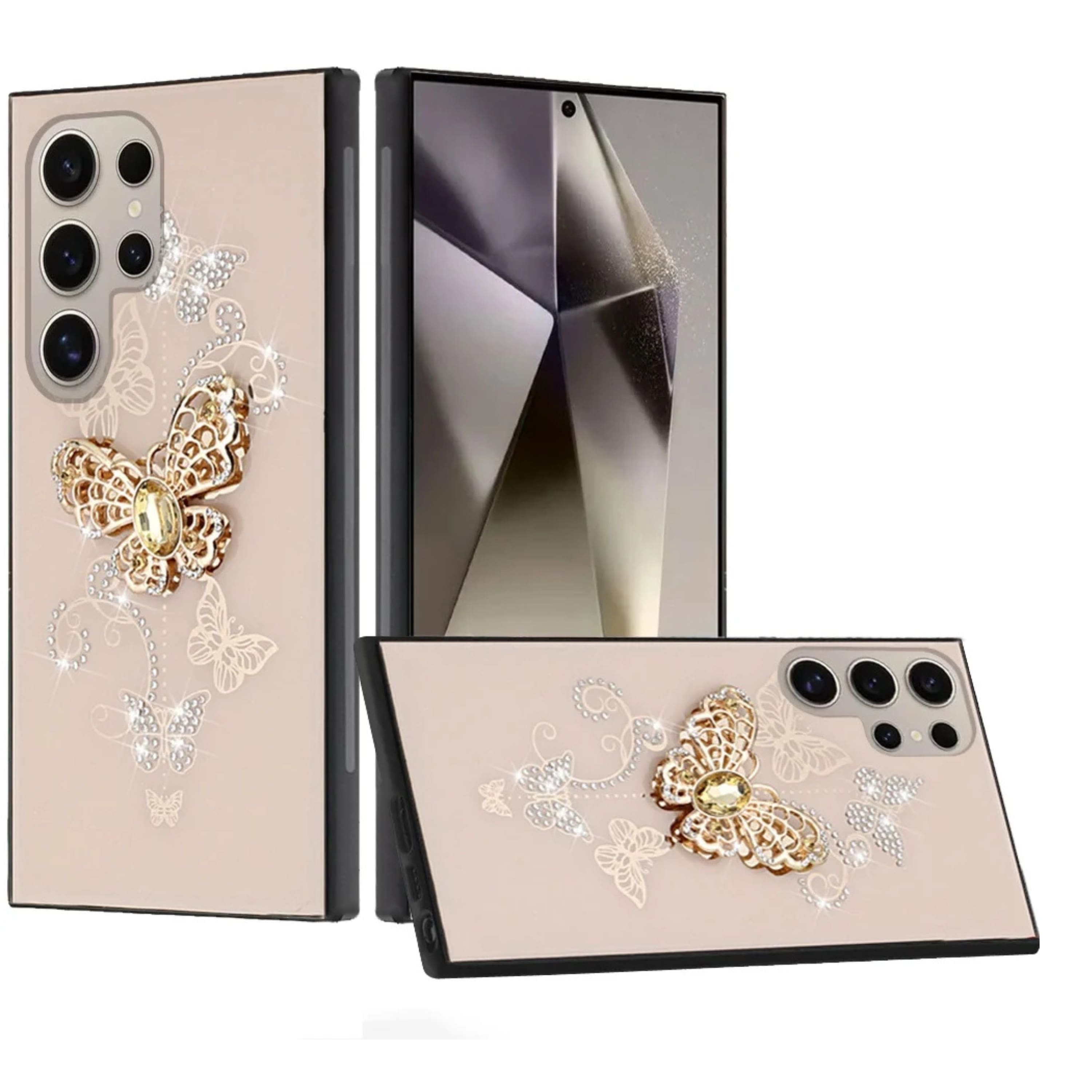 Kitcheniva - Rhinestone Bling Glitter Case With Tempered Glass For Samsung S25 Ultra - Garden Gold price history on PriceWatchPro
