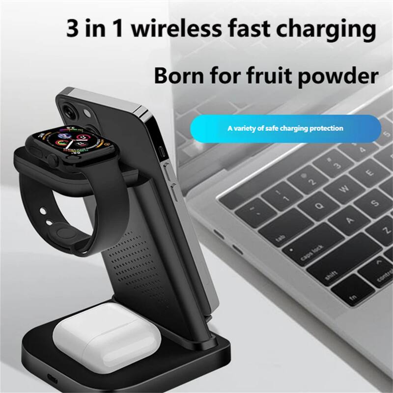 3 in 1 wireless fast charging  
Born for fruit powder  
A variety of safe charging protection
