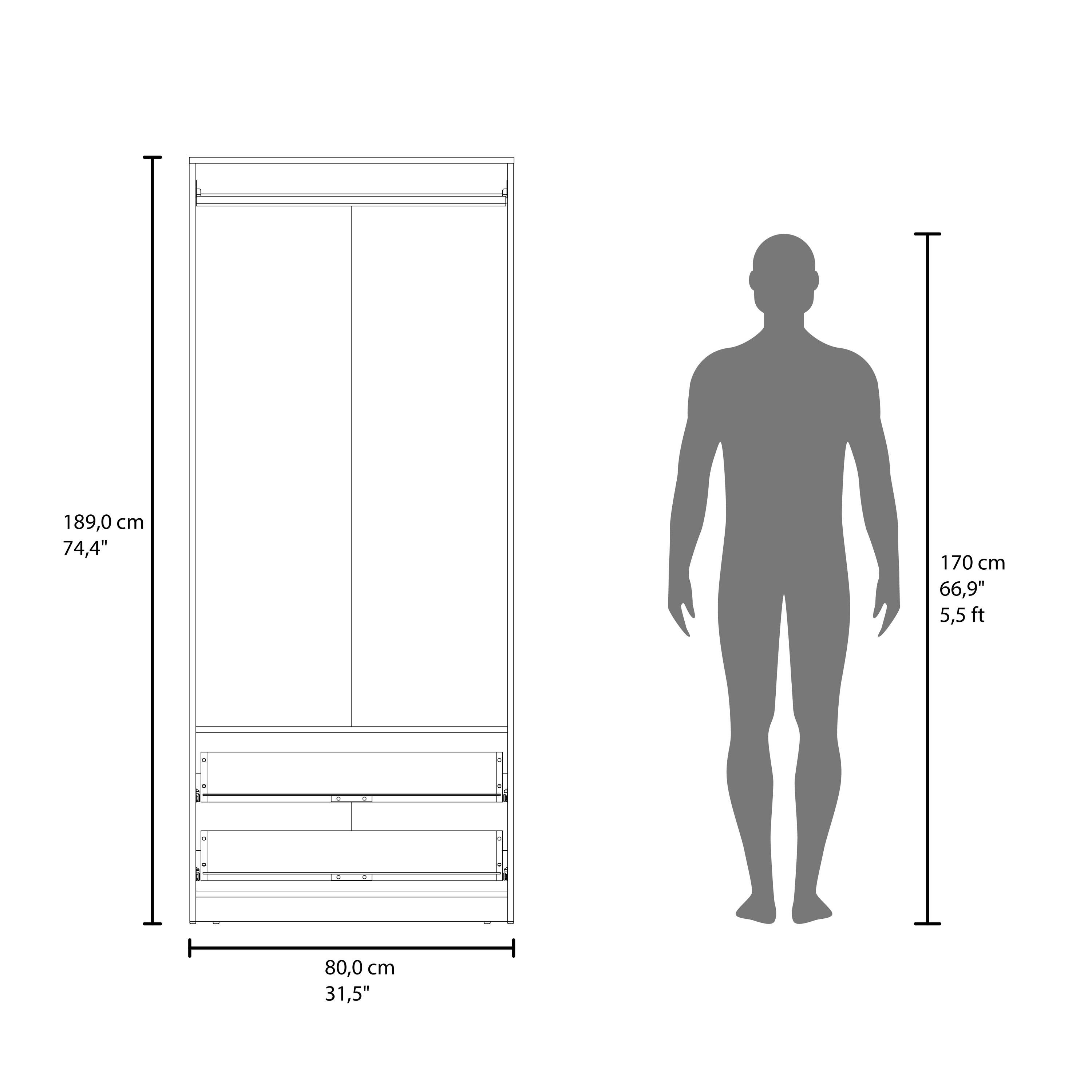 189,0 cm 74,4" 170 cm 66,9" 5,5f ft . .  - . - 80,0 cm 31,5"