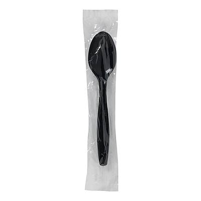 Alt View 3. Dixie - Individually Wrapped Plastic Teaspoon, Heavy-Weight, 1000/Carton - Black.