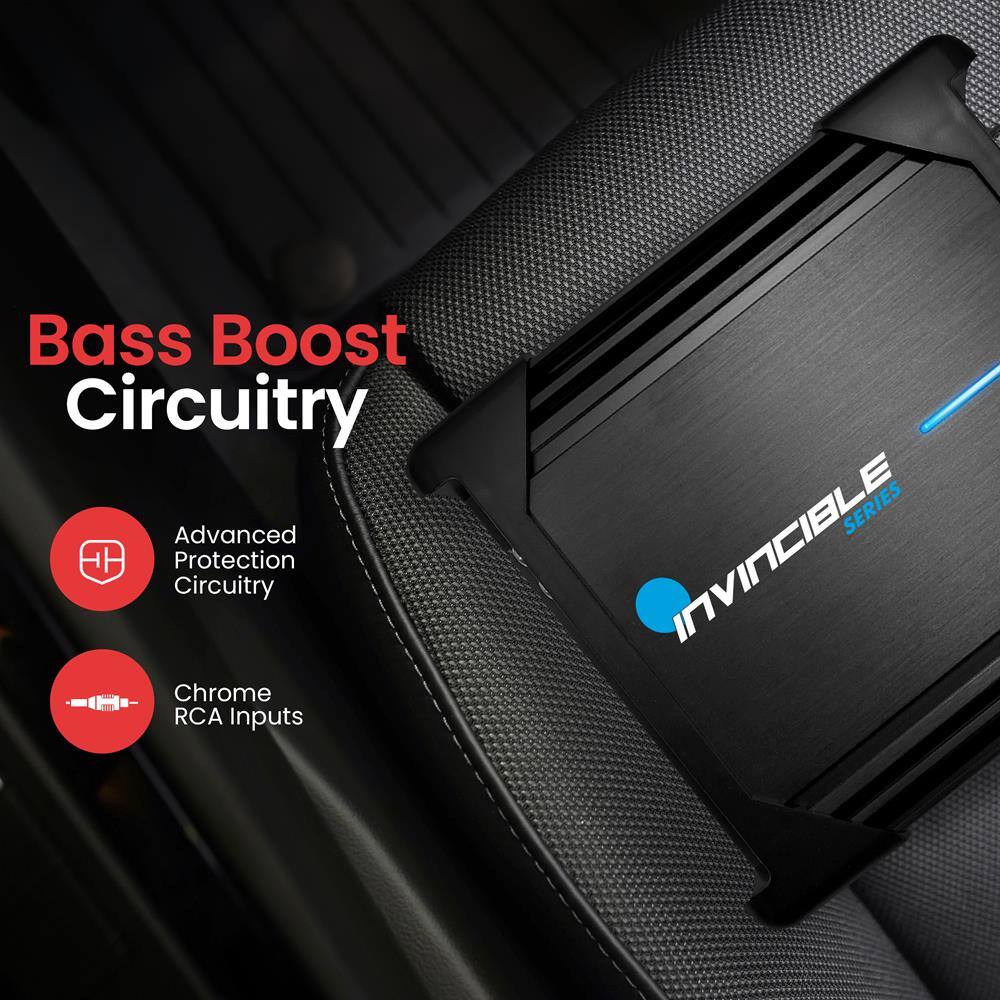 Bass Boost Circuitry  
Advanced Protection Circuitry  
Chrome RCA Inputs  
SERIES INVINCIBLE