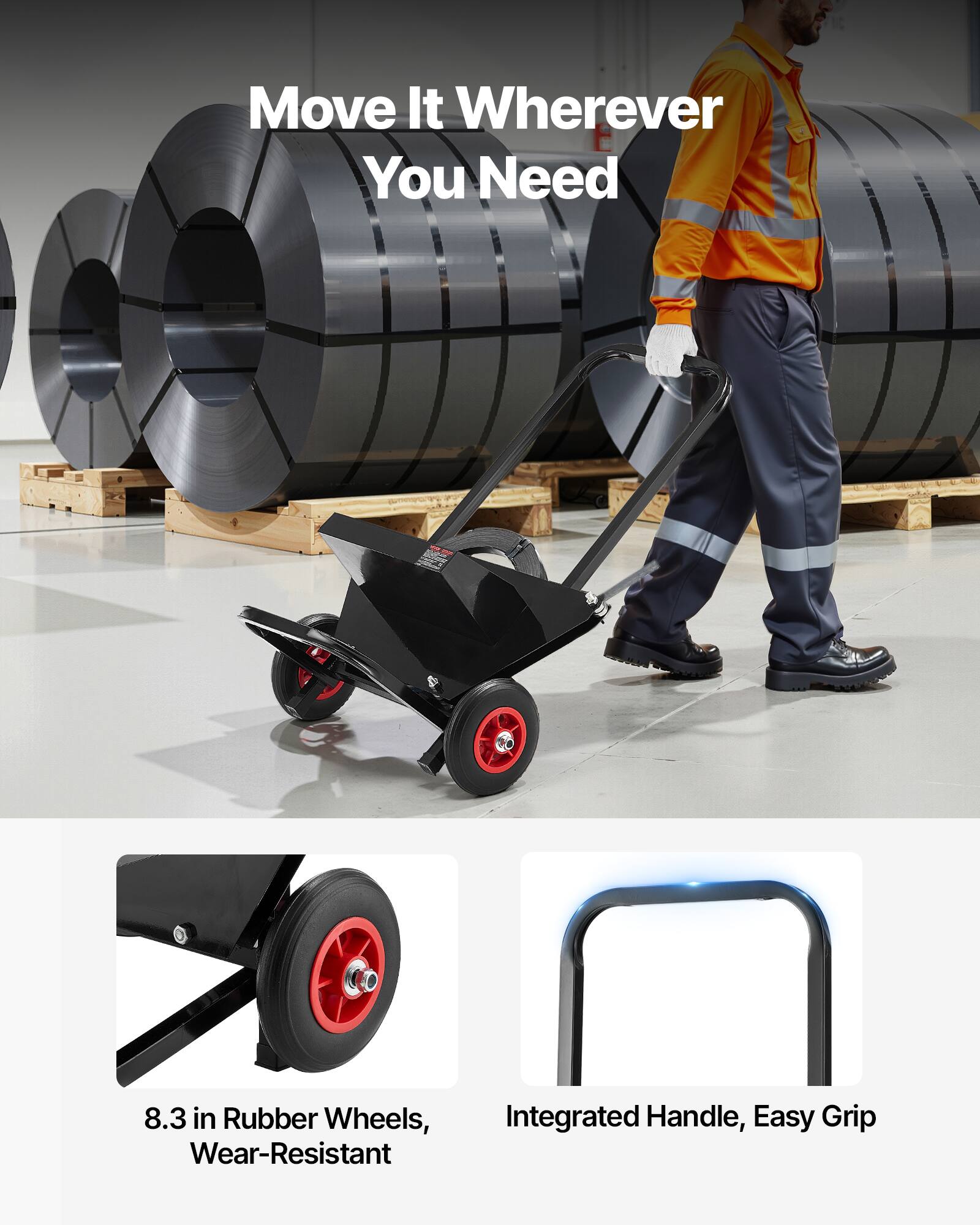 VEVOR Banding Strapping Cart, Fit for Steel Strapping Coils with 23.6 ...