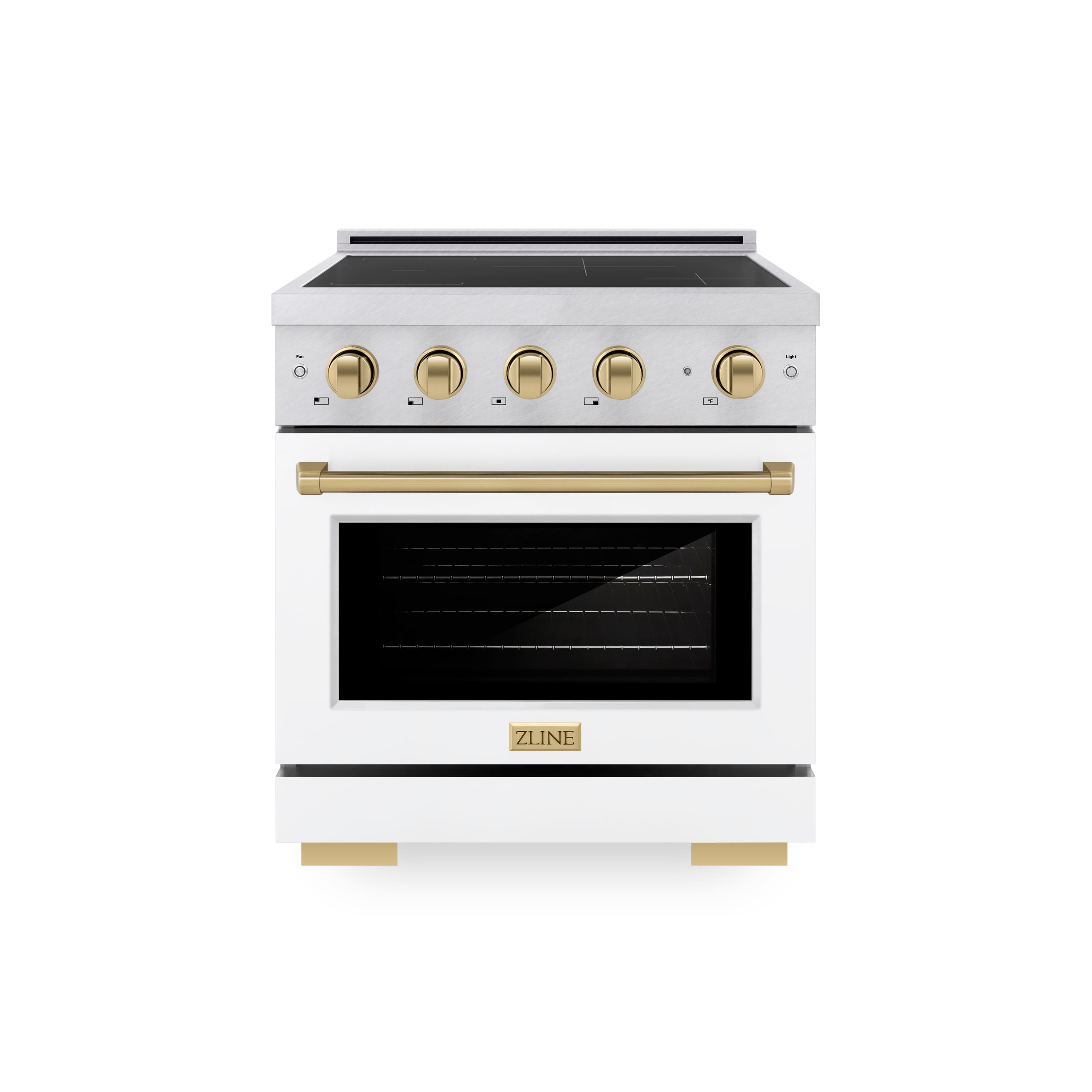 ZLINE - Autograph 30 in. 4.2 cu. ft. Paramount Freestanding Induction Range in Satin Steel with Gold Accents & White Door - Matte White price history on PriceWatchPro