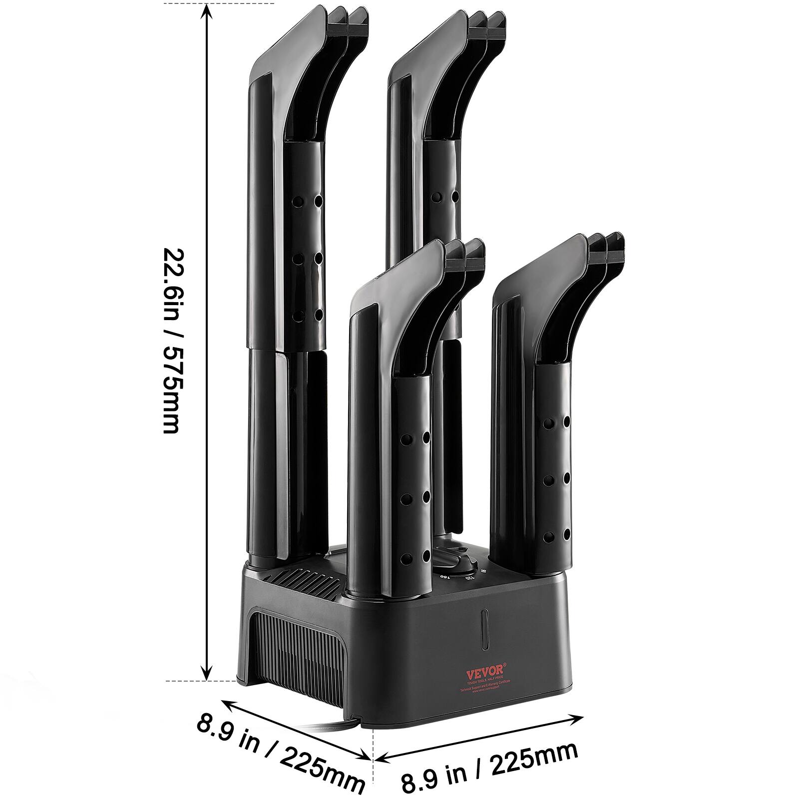 22.6 in / 575 mm  
8.9 in / 225 mm  
8.9 in / 225 mm