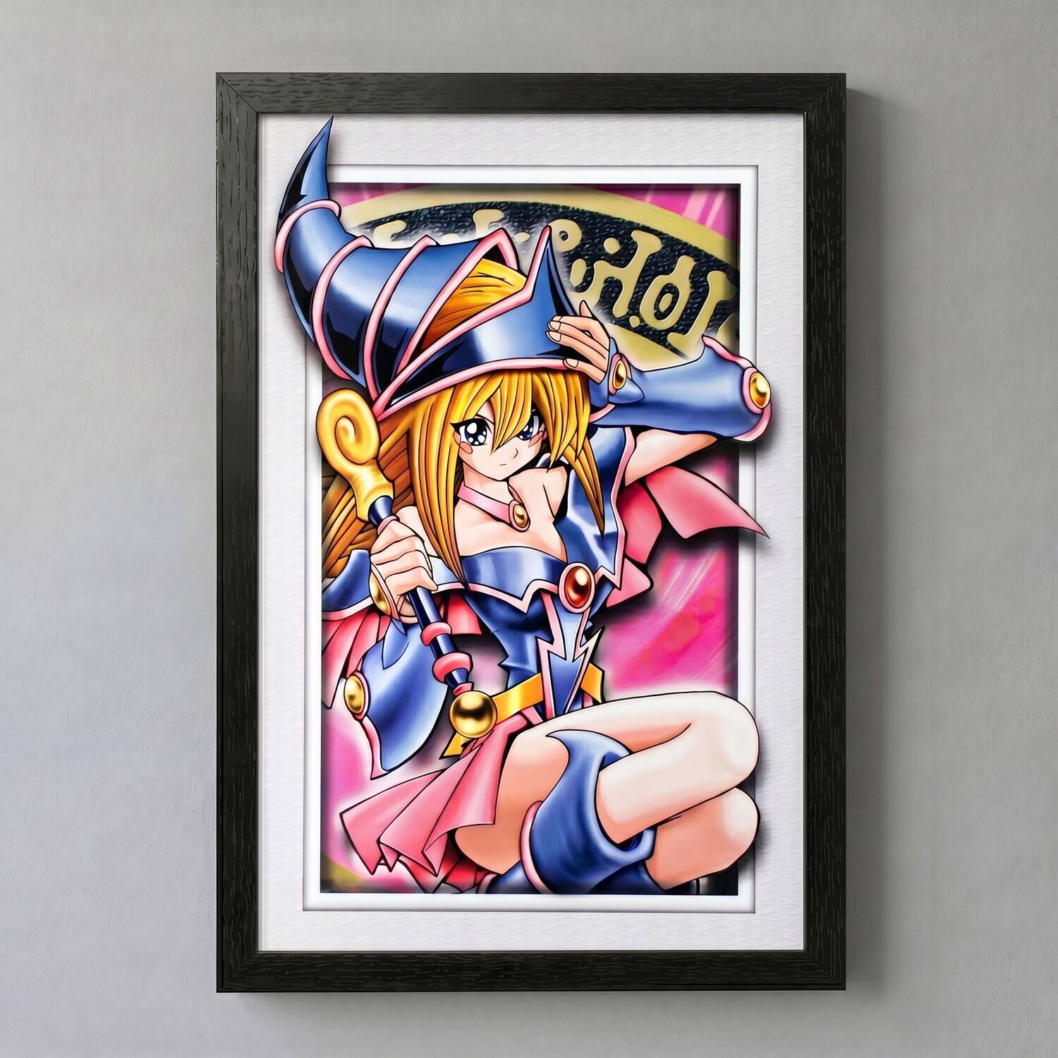 Alt View 4. PopMarket - Yu-Gi-Oh! - Dark Magician Girl 11x17 Framed Faux Matted - Multicolor.