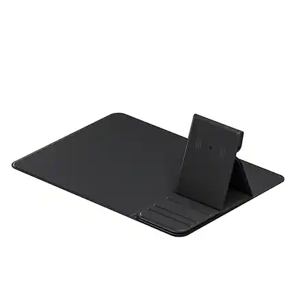 Front. Cluzine - Wireless Charging Mouse Pad Multifunctional Fast Charging Small Size Non-Slip Office Mouse Pad Black - Black.