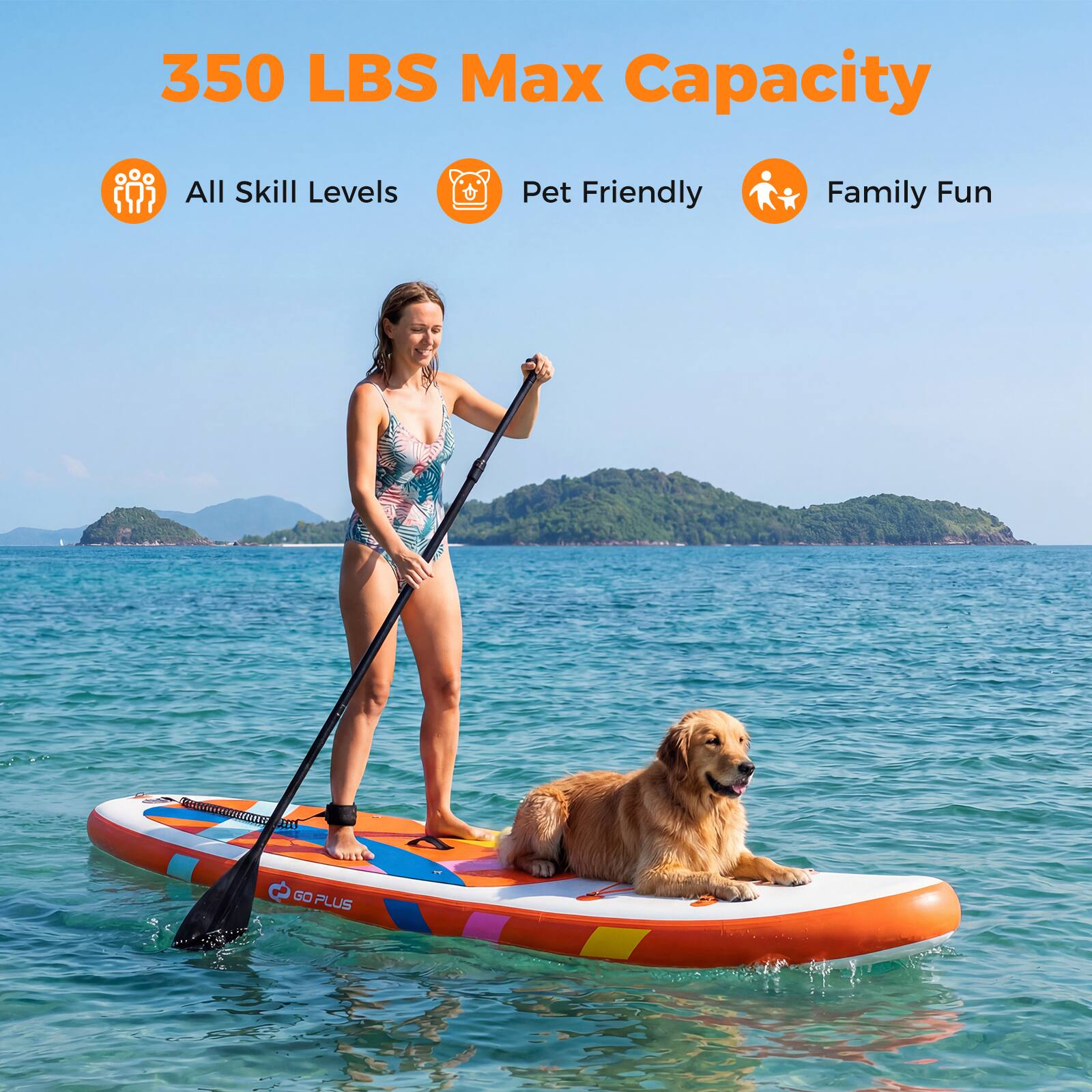 350 LBS Max Capacity  
All Skill Levels  
Pet Friendly  
Family Fun
