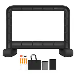 VEVOR - 14 ft Inflatable Movie Screen, 600D Washable Inflatable Projector Screen with Portable Storage Bag - Black,White