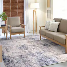 Front. Sorbus - Sorbus 8x10 Area Rug, Machine Washable, Non-Slip, Vintage Rug, Low Pile Non-Shedding Indoor Area Rug for Living Room - Drift.