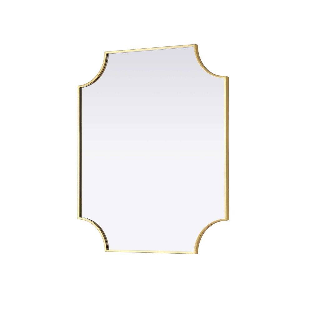 Alt View 2. Elegant Kitchen and Bath - Notched Metal Mirror 30x36 inch in Brass - Brass.