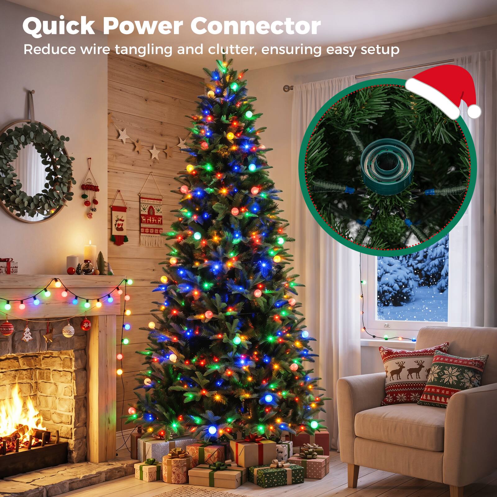 Quick Power Connector  
Reduce wire tangling and clutter, ensuring easy setup