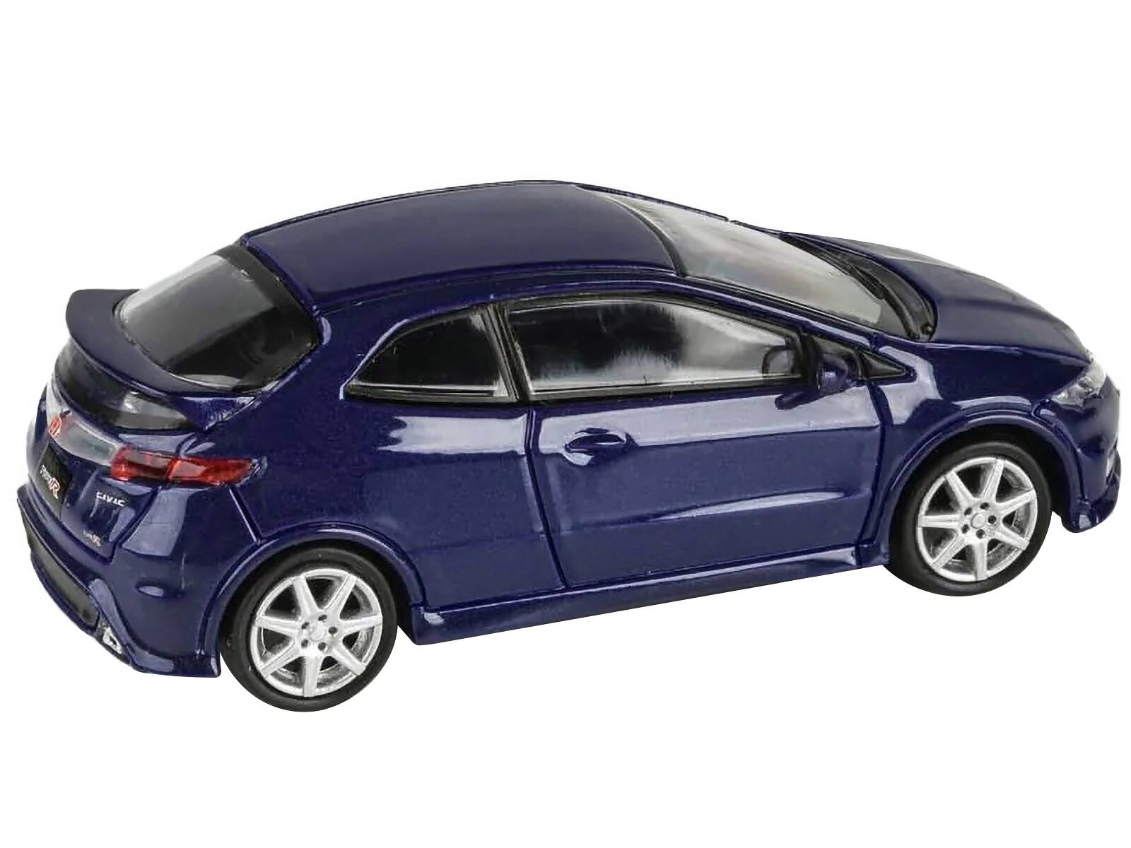 Angle. Paragon - 2007 Honda Civic Type R FN2 Sapphire Blue Metallic 1/64 Diecast Model Car by Paragon Models - Blue.