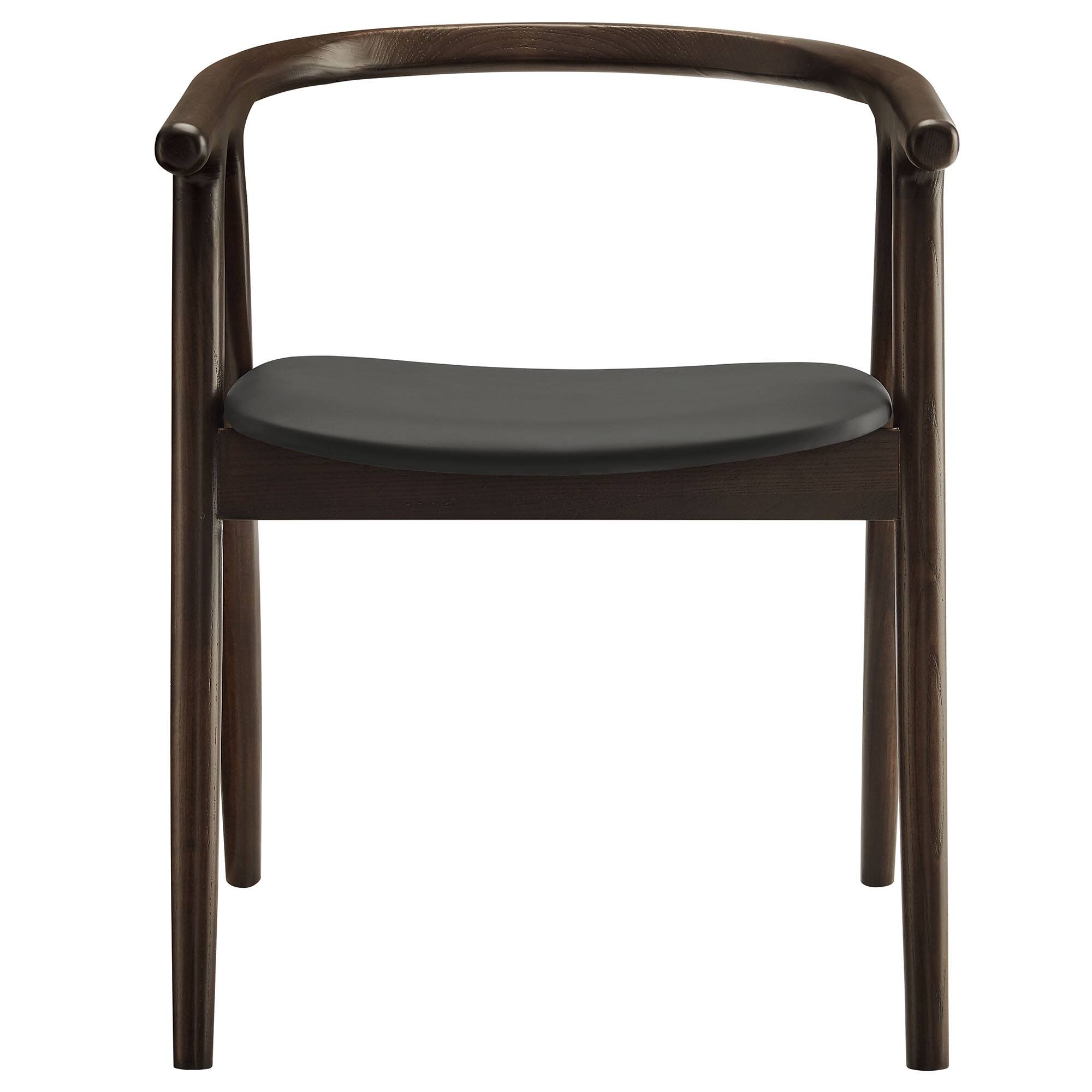 Alt View 2. Modway - Henry Vegan Leather and Wood Dining Chair by Modway - Black.