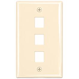 Cmple.com - Cmple - Keystone Wall Plate Cover Ethernet Wall Plates for Modular Inserts, RJ45 Keystone Jack - 3 Port - Ivory
