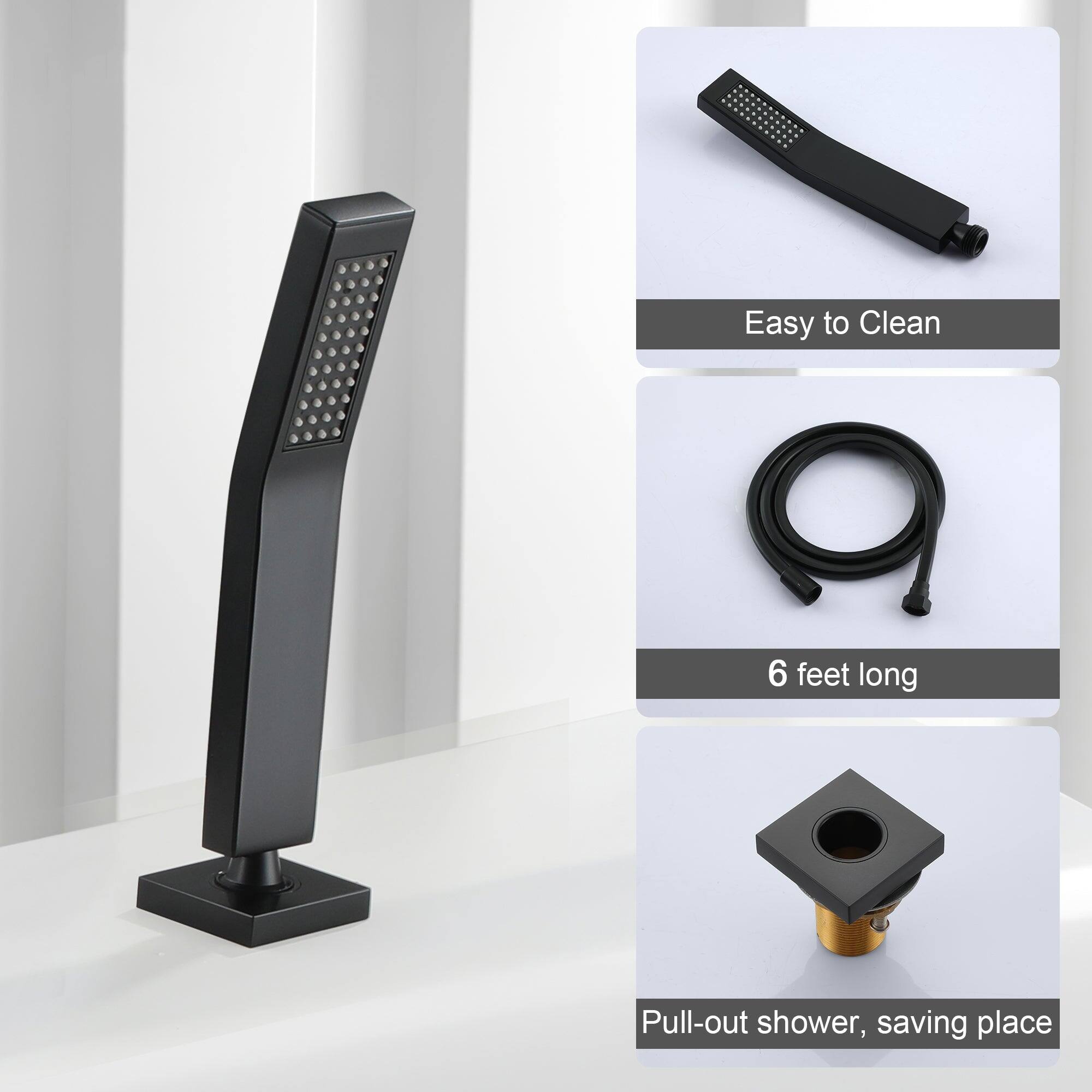 Easy to Clean
6 feet long
Pull-out shower, saving place