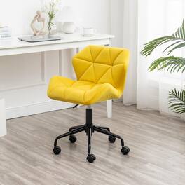 Trinkets Crazed - Eldon Diamond Tufted Adjustable Swivel Office Chair - Yellow