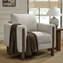 Hawken Boucle Fabric Accent Armchair by Modway - Parchment Espresso
