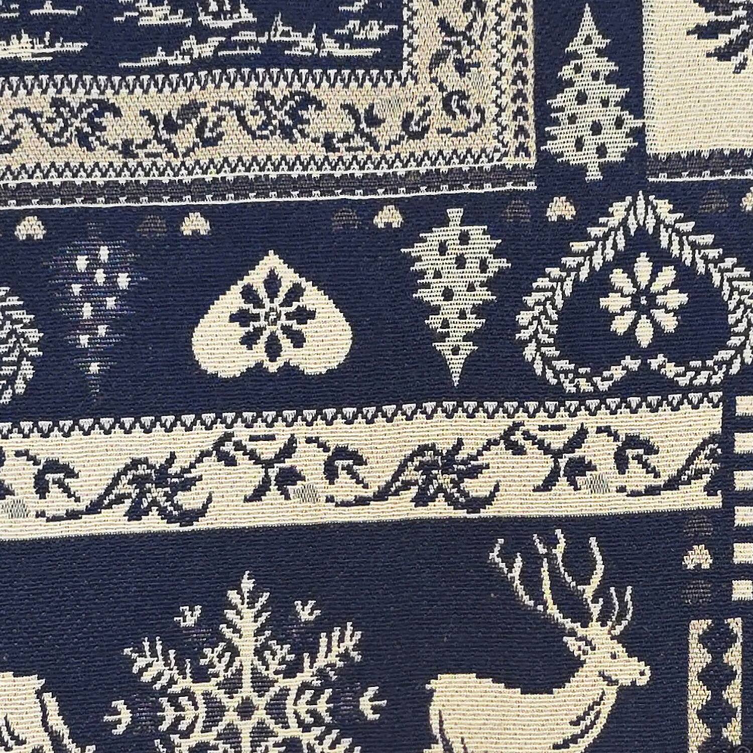 Alt View 1. RLF Home - RLF Home 100% Cotton Lakewood Trimmed Glory Lined Window Valance 50" x 17" Navy - Navy.