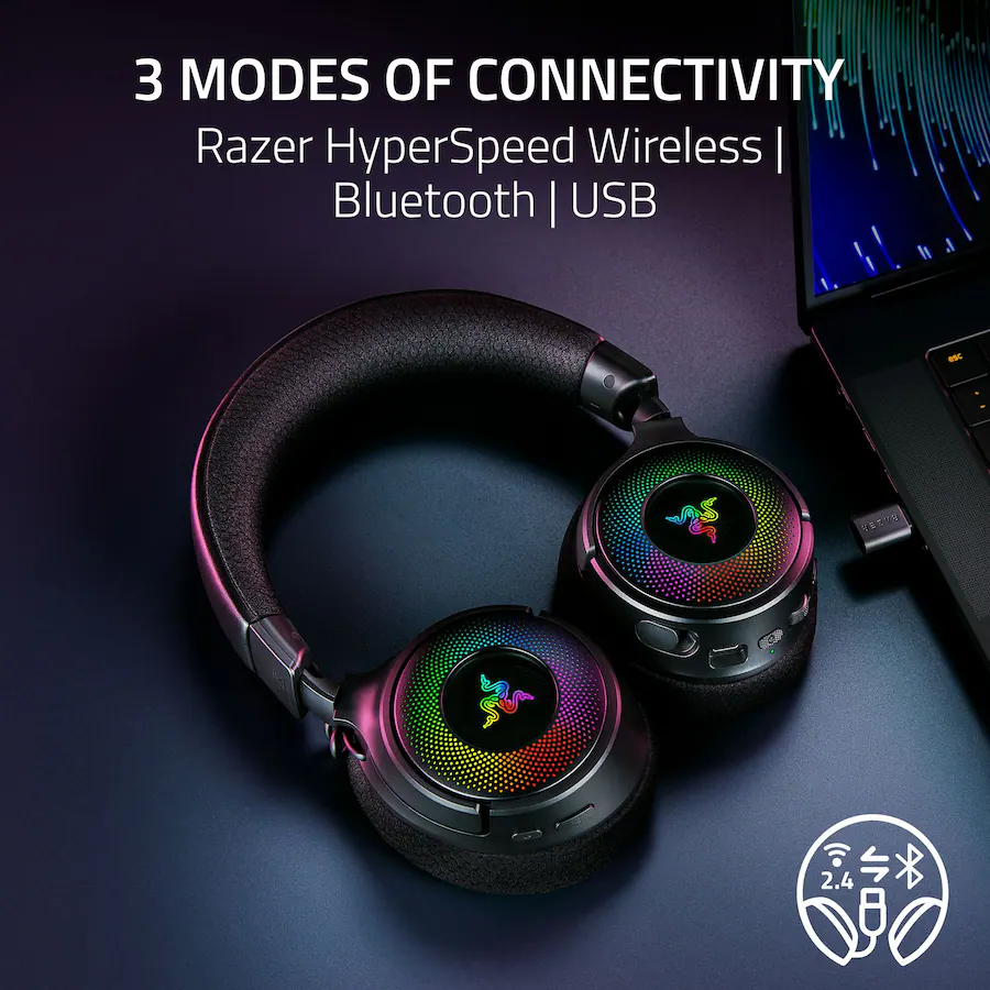 Razer Kraken V4 Wireless Over the Ear Gaming Headset for PC, Mac ...