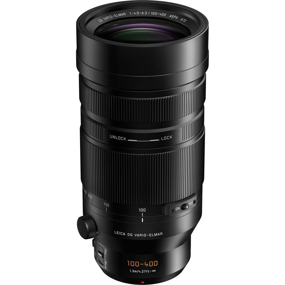 1:4.0-6.3 / 100-600 DG VARIO-ELMAR ASPH. 072  
UNLOCK LOCK  
500 I 150 I 100 I ON SF  
LEICA DG VARIO-ELMAR  
100-400  
1.3m/4.27ft-∞ 27ft