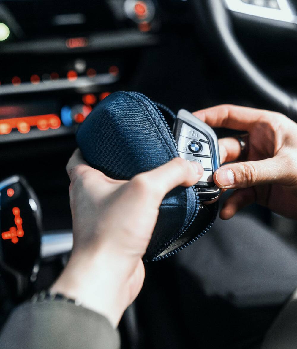 Alt View 2. ALPAKA - Zip Wallet Organizer Pouch with Coin Pocket, Fits Up to 30 Cards, Full Zip Closure, Magnetic Coin Pouch, HUB Compatible - Blue Axoflux 300D.