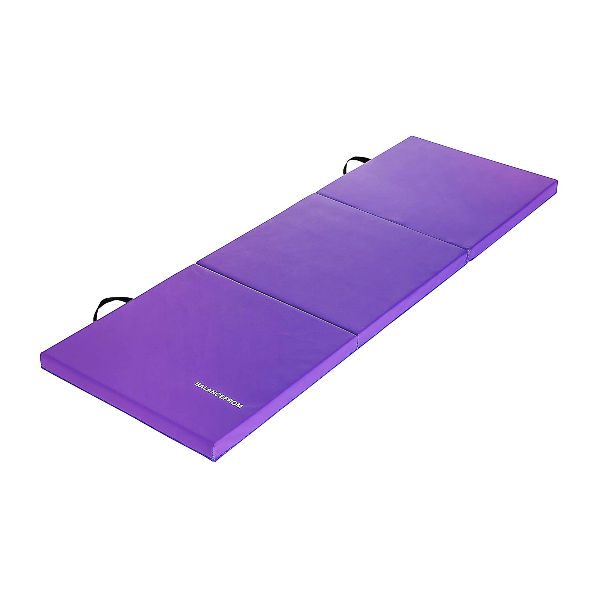 Alt View 4. BalanceFrom Fitness - BalanceFrom Fitness GoGym 6x2ft Folding 3 Panel Exercise Mat w/Handles, Purple - Purple.