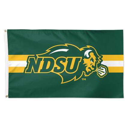 Front. WinCraft - NDSU Bison 3' x 5' Horizontal Stripe Deluxe Single-Sided Flag - Multicolor.