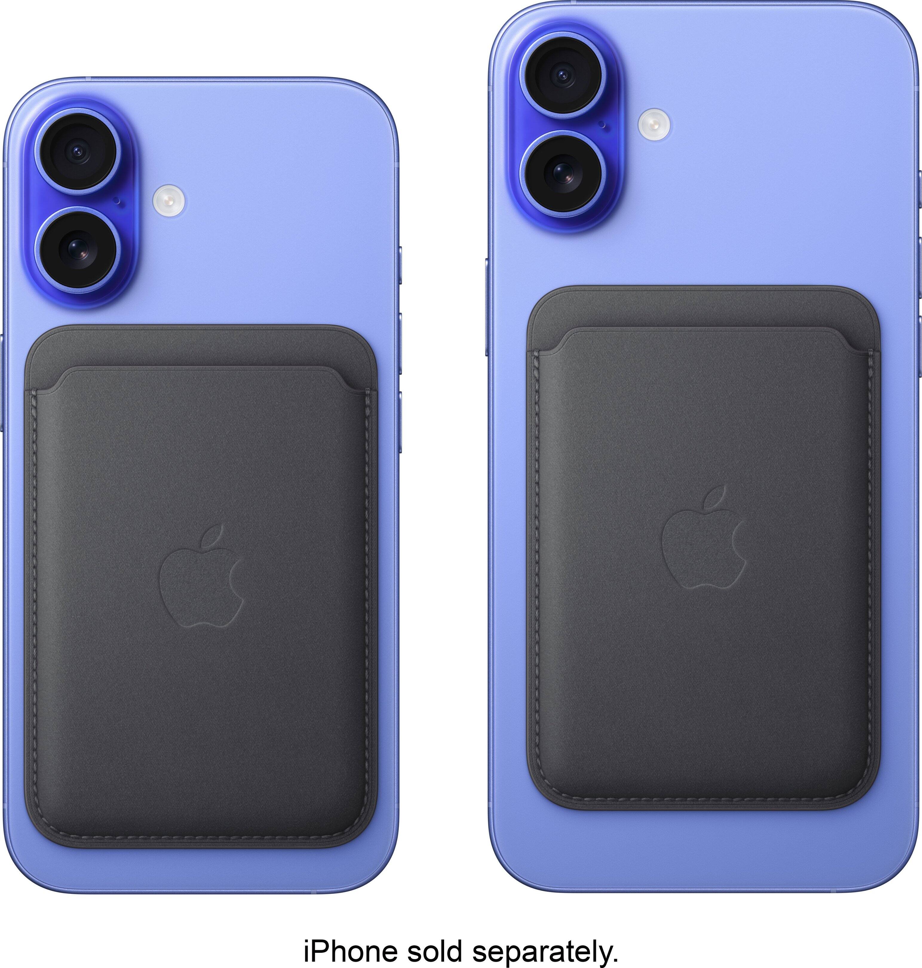 The image shows two blue iPhone cases, one on the left and one on the right, with the text "iPhone sold separately" underneath them.