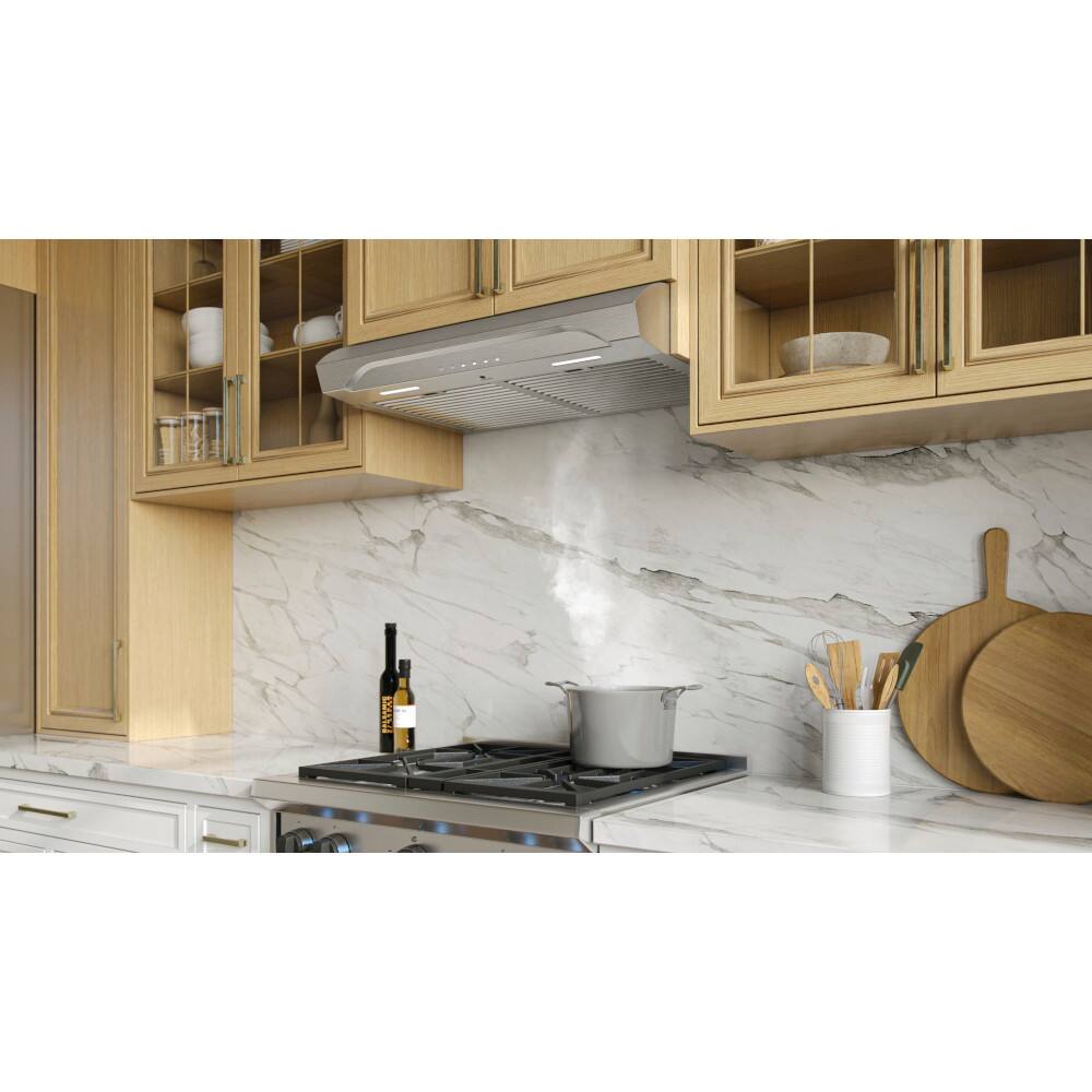 Alt View 11. Broan - Alta 30-Inch 640 MAX Blower CFM 0.8 Sones Stainless Steel Range Hood - Stainless Steel.