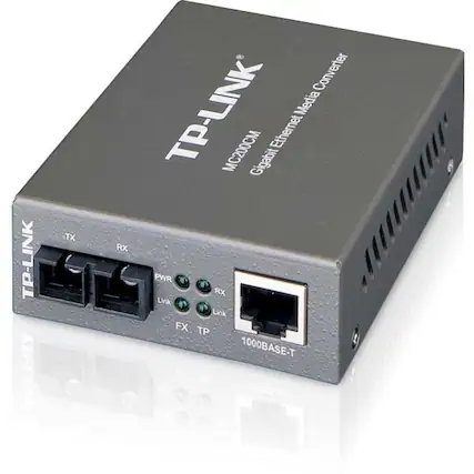 TP-LINK
MC200CM
Gigabit Ethernet Media Converter
TP-LINK
TX
RX
PWR
Link
Link
FX
TP
1000BASE-T