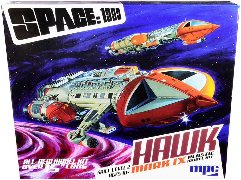 SPACE: 1999

ALL-NEW MODEL KIT OVER 15" LONG

HAWK MARK IX PLASTIC MODEL KIT

SKILL LEVEL 2 AGES 10+

mpc