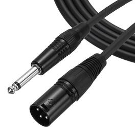 Unique Bargains - 6.35mm (1/4") TS Male to XLR Male Interconnect Audio Microphone Cable for Stage Studio - Black