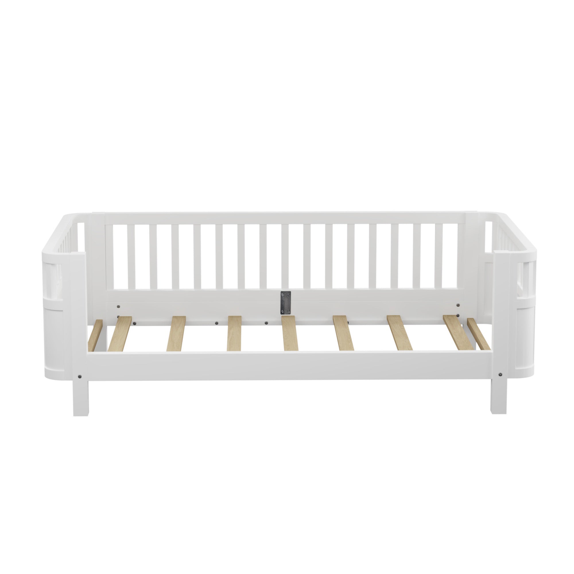 Alt View 9. Boyel Living - Twin Size Wood Platform Bed for Kids with Low Profile and Safety Rails, White (Patented Design) - White.