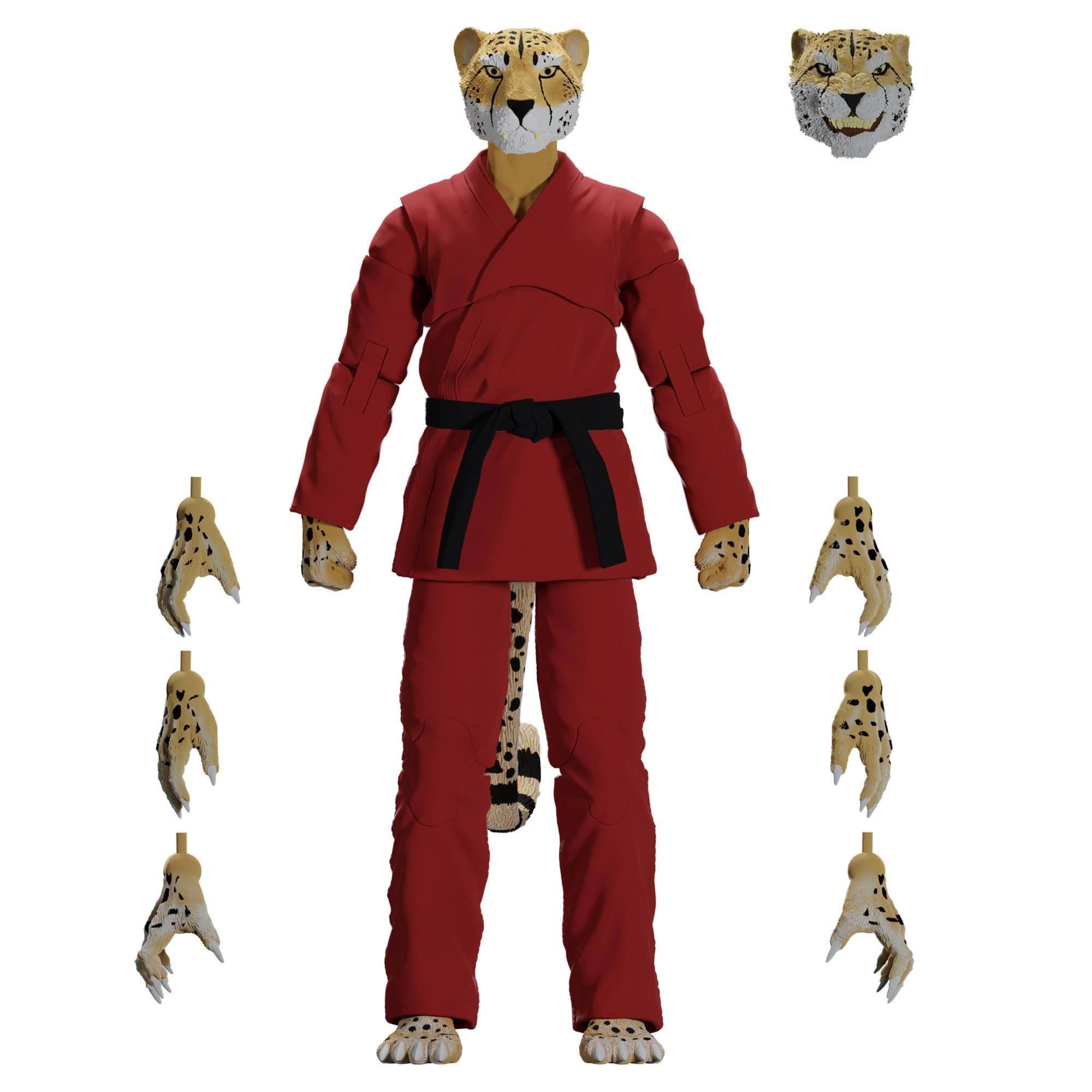 Zoo Jitsu Fighters 6 Inch Action Figure | Chico the Cheetah with Red Gi