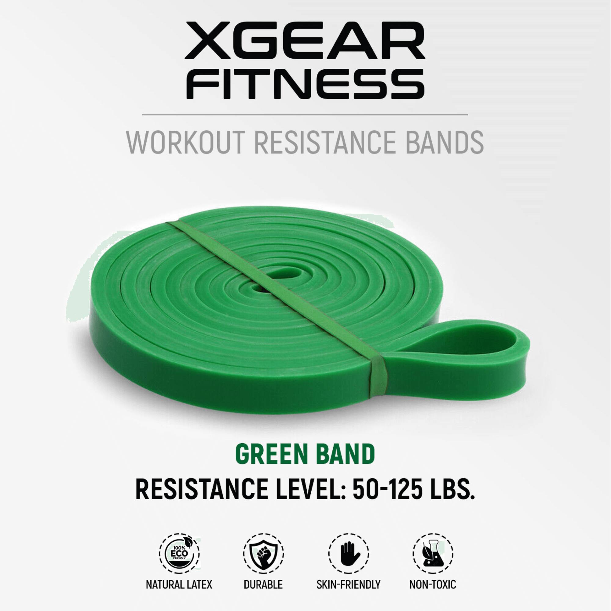 XGEAR FITNESS WORKOUT RESISTANCE BANDS

GREEN BAND
RESISTANCE LEVEL: 50-125 LBS.

ECO NATURAL LATEX
DURABLE
SKIN-FRIENDLY
NON-TOXIC