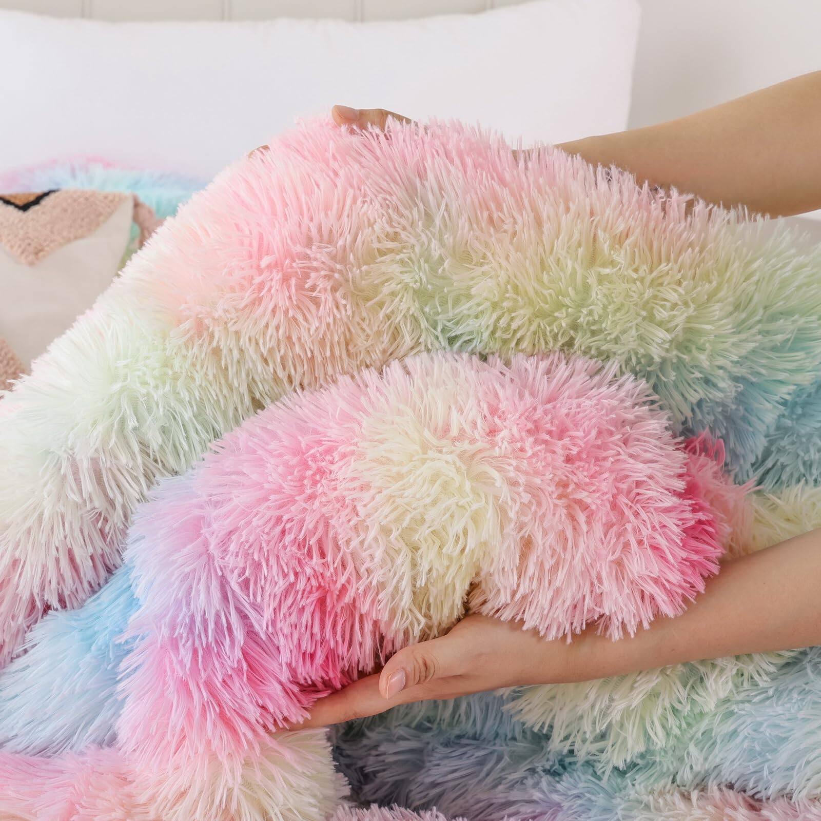 Alt View 3. Earthley Blooms - Fluffy Queen Comforter Set Faux Size Luxury Fuzzy Bedding Soft Shaggy Bed For All Season 3 Pieces 1 2 - Grey-Full.