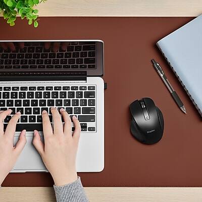 Alt View 5. Staples TECH - Staples TECH Wireless Ergonomic Curved Optical USB Mouse, Black (ST62599) - Black.