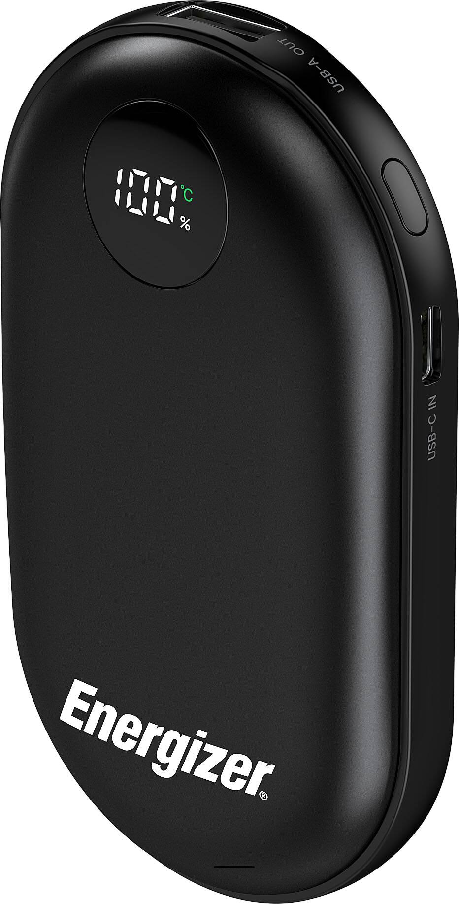 The text on the image reads "Energizer 100% Charged USB-C IN USB-C".