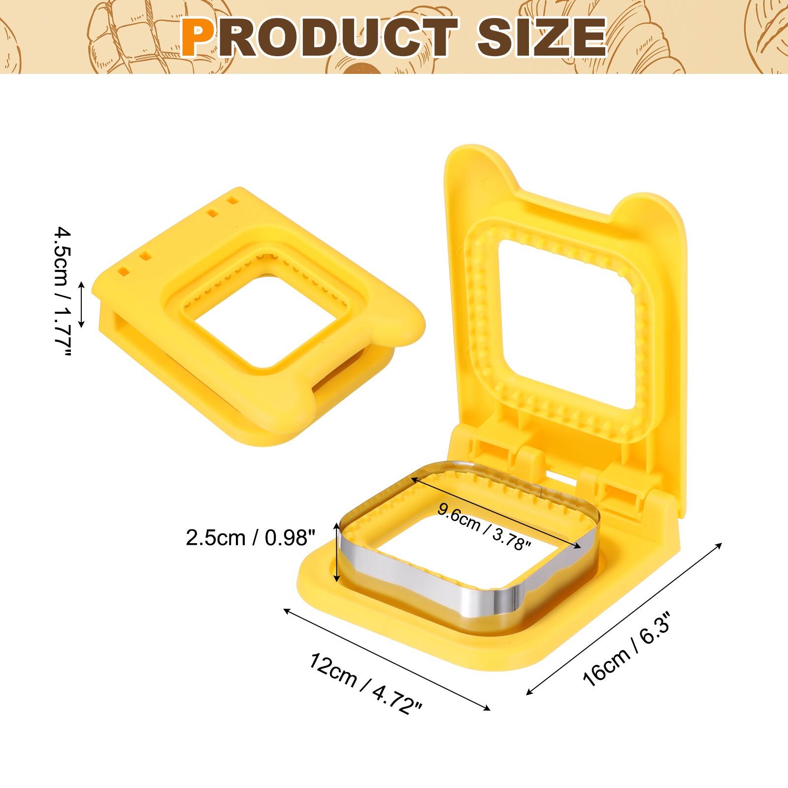 PRODUCT SIZE

4.5cm / 1.77"  
9.6cm / 3.78"  
2.5cm / 0.98"  
12cm / 4.72"  
16cm / 6.3"