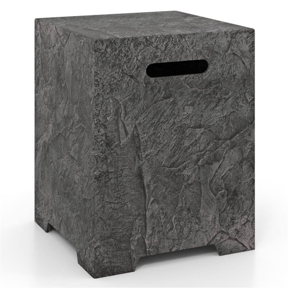 Back. Kadyn - Fire Pit Outdoor Smokeless Fire Pit50 000 BTU Fire Pit Table Set with Hideaway Tank Holder and Lava Rocks - Gray.