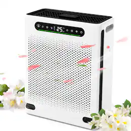 Xenonlab - HEPA Air Purifiers for Home Large Room Covers 2600 Ft², Air Cleaner for Pet Hair Odors Smoke Dust - White