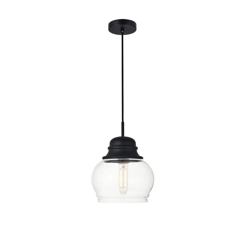 Living District - Kenna 1 Light Black Pendant With Clear Glass - Black And Clear price history on PriceWatchPro