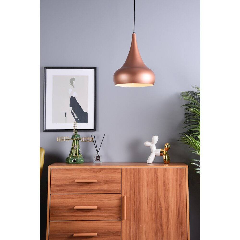Alt View 4. Living District - Circa 1 Light Honey Gold Pendant - Honey Gold.