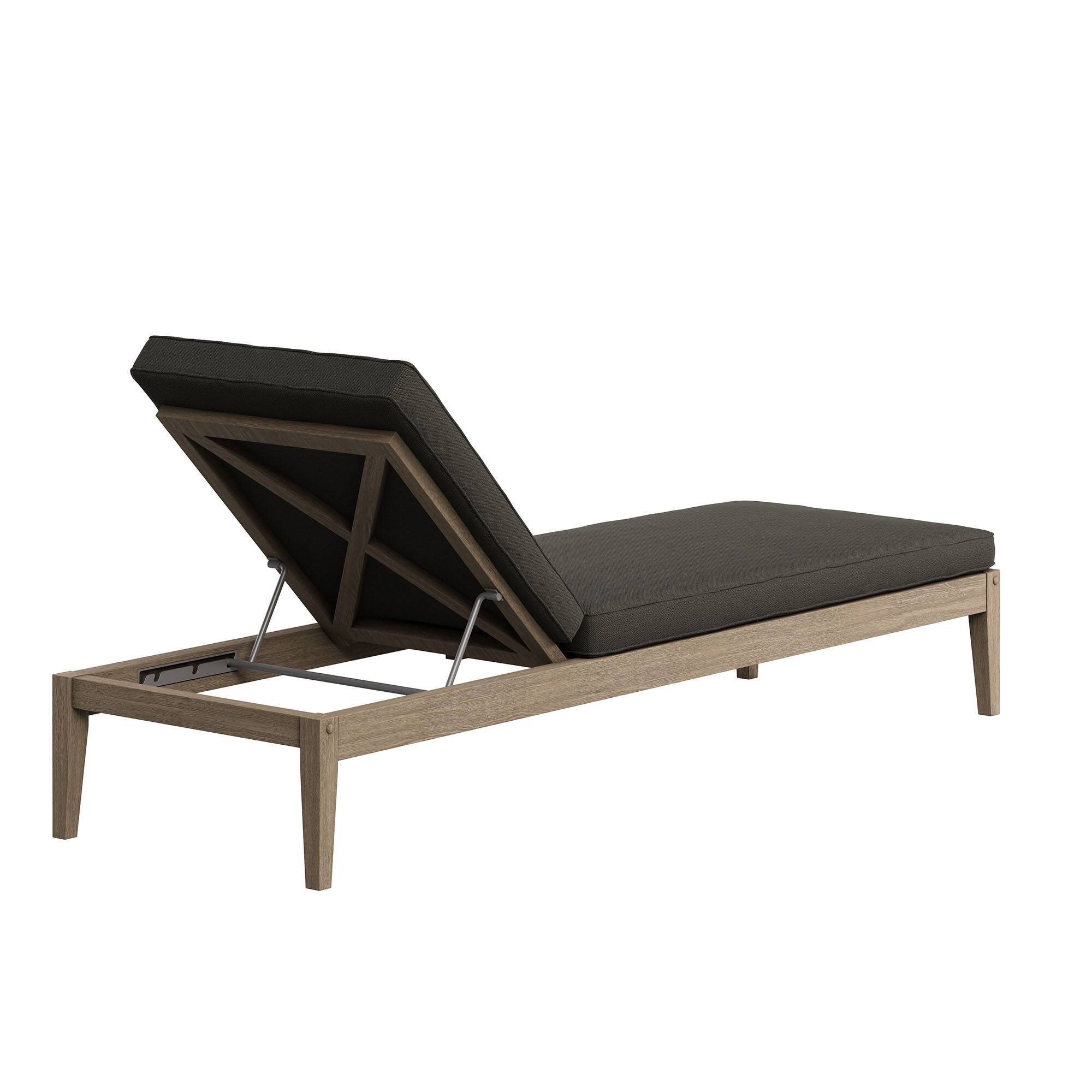 Alt View 4. Modway - Northlake Outdoor Teak Chaise Lounge by Modway - Flint Gray.