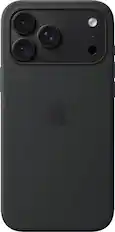 Front. Apple - iPhone 18 Pro Max Silicone Case with MagSafe - Black.