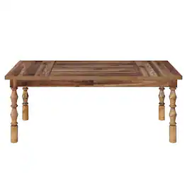 Resenkos - Kadyn Dining Table, Living Room Table Wood, 62” Kitchen Table with Carved Turned Legs for 4-6 People,Walnut - Brown