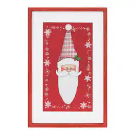 BreeBe - Traditional Santa Snowflake Wall Plaque 18"H - Red, White