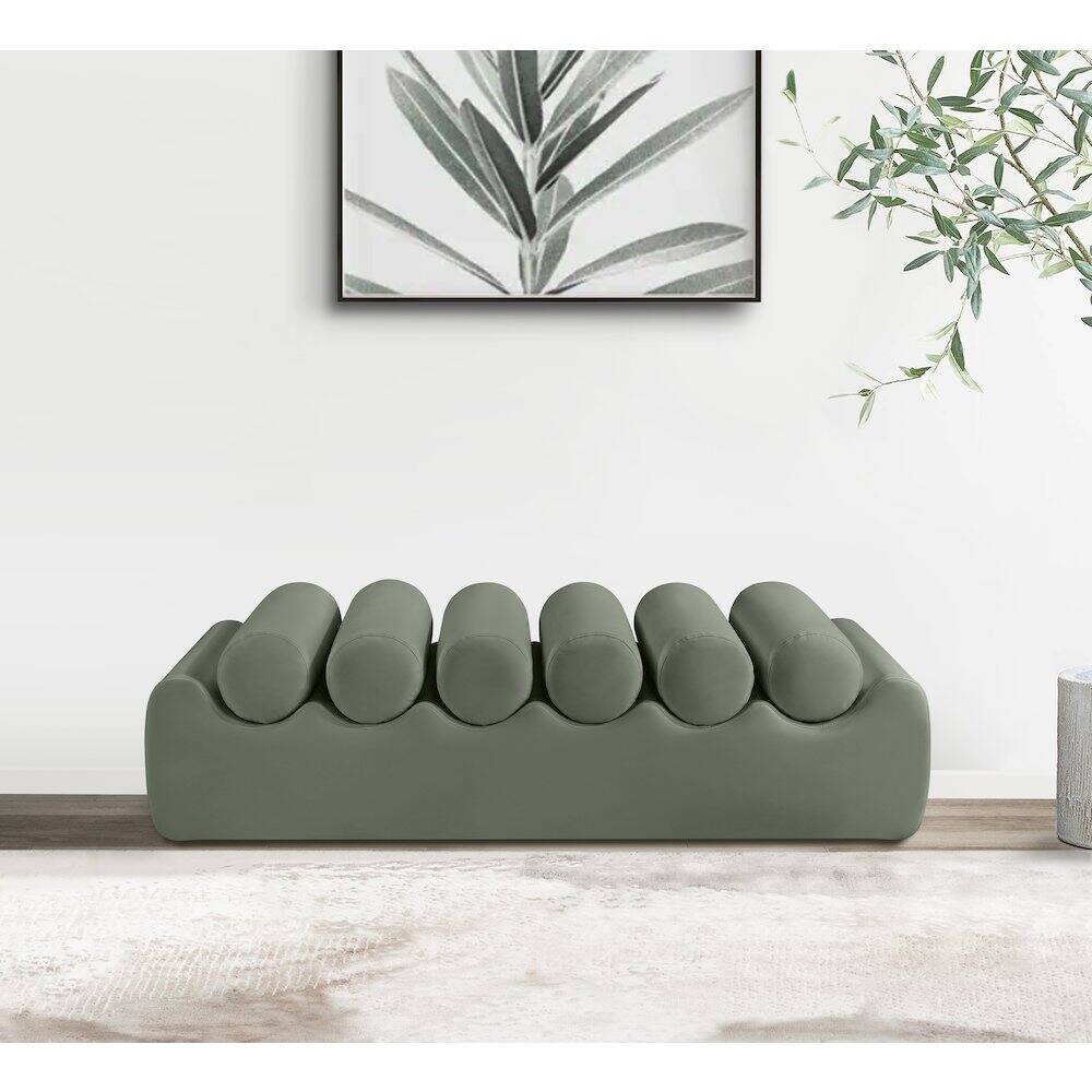 Alt View 1. Meridian Furniture - Rumble Green Vegan Leather Bench - Green.
